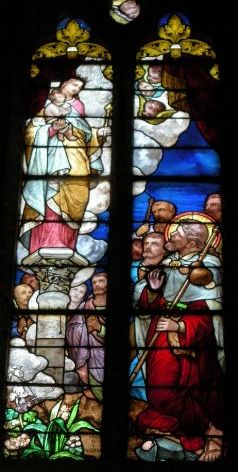 vitrail ND du Pilier et saint Jacques